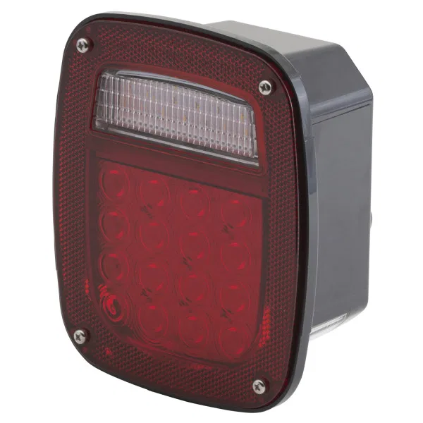 G5092-5 – GROTE PERLUX Tail Light Assembly, LED Red Lens Black Housing White Bulb Single